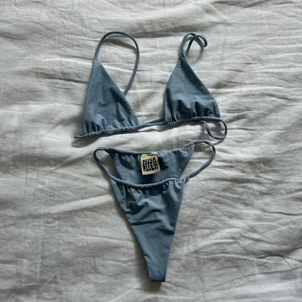 Beach Access Tonga Bikini Top & Bottom in Ash Blue